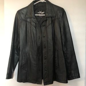 Black leather jacket